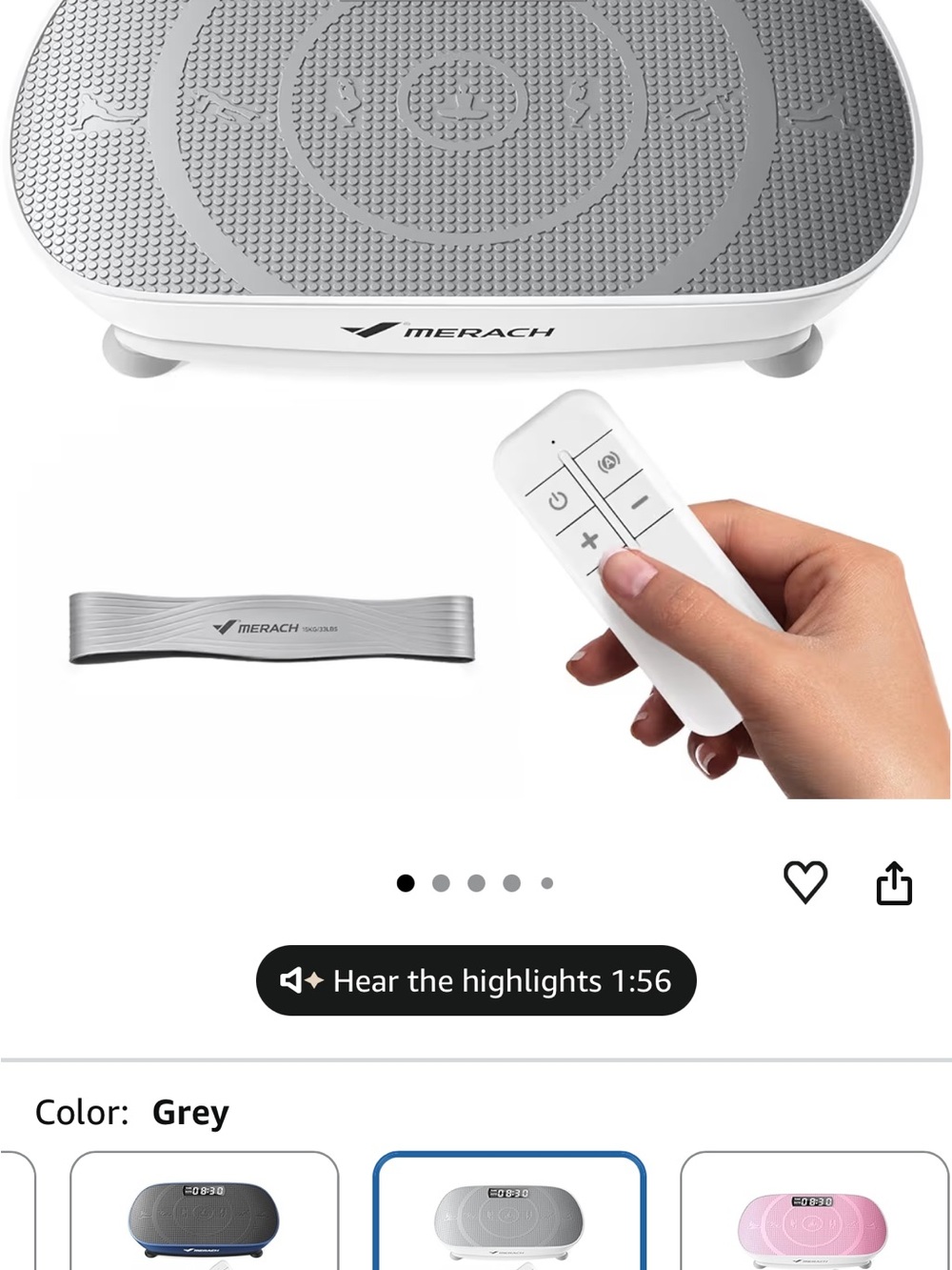 Merach Grey Vibration Plate with Remote